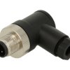 Wtyk; KLS15-M12A-TR103PG7; M12-3p; 3 tory; kątowe 90°; śrubowy; 0,25mm2; 4-8mm; na przewód; czarny; IP67; 2A; 30V; KLS; RoHS