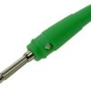 Wtyk bananowy; 4mm; 25.413.4; zielony; 61mm; przykręcany; wtykany (gniazdo bananowe 4mm); 32A; 60V; mosiądz niklowany; PVC; Amas