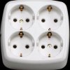 1210.0100.9 Four-way multiple socket without cable, block