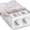 Cable connector, 2 pole, 0.5-2.5 mm², clamping points: 2, transparent/white, cage clamp, 24 A, 2273-202