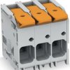 PCB terminal, 3 pole, pitch 10 mm, AWG 4, 76 A, push-in cage clamp, gray, 2616-1103/020-000