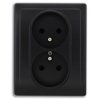 VENA Gniazdo podwójne z uziemieniem kompletne antracyt 516136 KOS