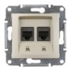 Sedna Gniazdo komputerowe podwójne RJ45 kat.5e UTP satynowe SDN4400168