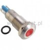 Kontrolka czerwona 8mm 12V 15mA IP68 nierdzewna