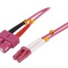 FP4LS02 Patch cord światłowodowy OM4 LC/UPC,SC/UPC 2m LSZH różowy