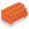 Socket header, 12 pole, pitch 3.81 mm, angled, orange, 734-572