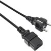 Power cable, Europe, plug type E + F, straight on C19 socket, straight, black, 1.8 m, AK-UP-01