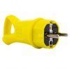 Wtyczka hermetyczna gumowa z uchwytem [2P+Z] Uni-Schuko 230V 16A żółta IP44 STANDARD na kabel