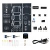 Zestaw symulatora jazdy samochodem DC 5V Projekty Elektroniki DIY z komputerem LCD prędkościomierza, kierunkowskazami, światłami