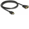 Delock 85653 HDMI to DVI 24+1 Cable Bidirectional 1.5m Triple Shielded Black
