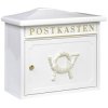 Burg Wächter 12810 SYLT Letterbox Steel Plate White Spacious Keyed