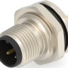 Circular connector, 3 pole, solder connection, screw locking, straight, T4140012031-000