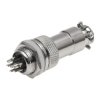 Gniazdo + wtyk C01/06 na panel 6 pin długość 43.6mm
