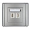 FLEXI Gniazdo USBx2 podwójne-AA 3.0 srebrny metalik 7FGUSB-6 KARLIK