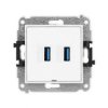 ICON Gniazdo podwójne 2xUSB A-A 3.0 bez pola opisowego biały IGUSBBO-6 KARLIK