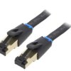 Patch cord U/FTP Cat 8.1 linka OFC czarny 8m 30AWG IKCBK