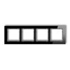 DECO Ramka poczwórna - efekt szkła (ramka: czarna spód: grafitowy) czarny 12-11-DRS-4