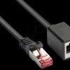 8063VR-010S Patch cable extension, cat. 6, black, 1.0 m