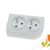 Gniazdo przenośne 2 podwójne z uziemieniem białe GN-20 ELGOTECH