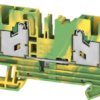 Protective conductor terminal, snap-in, 0.75-4.0 mm², 4 pole, 8 kV, green/yellow, 2874900000