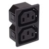 2 Way C13 IEC Snap-Fit Outlet Connector 10A