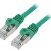 Patch cord S/FTP, Cat 6a, wtyk RJ45 z obu stron, linka, Cu, 1m PP6A-LSZHCU-G-1M