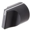 Pokrętło potencjometru oś: 6mm średnica: 22mm Aluminium Czarny RS PRO