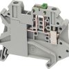 Knife disconnect terminal block, 2 pole, 0.14-6.0 mm², clamping points: 1, gray, screw connection, 20 A, NSYTRV42SC