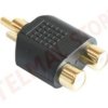Adapter wtyk RCA - gniazdo 2x RCA chinch