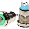Przycisk LB12B/G5-24V;12mm;RING;LED zielony;2A/250V;bistabilny;21.3mm