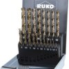 RUKO 215214RO HSSE-Co 5 Zestaw wierteł krętych do metalu 19 szt. 1 mm, 1.5 mm, 2 mm, 2.5 mm, 3 mm, 3.5 mm, 4 mm, 4.5 mm,