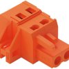Socket header, 2 pole, pitch 5.08 mm, angled, orange, 231-302/031-000