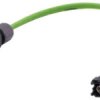 Sensor actuator cable, Han 1A CA M12, D coding to Han 1A CA M12, D coding, 4 pole, 7.5 m, PVC, green, 33504848807075