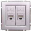 KOS66 Gniazdo komputerowe podwójne 2xRJ45 kat.5e nieekranowane aluminium 664067