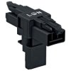 WAGO 890-606 3 Pole 4.4mm T Distribution Connector 1 Plug + 2 Socket Black