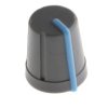 Pokrętło potencjometru oś: 6mm średnica: 13mm Kształt D Plastik Szary RS PRO