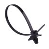 4.8mm x 200mm Black Wing Push Mount Cable Tie - Pack of 100