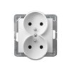 Gniazdo podwójne z uziemieniem białe GP-2YRZ/m/00 Impresja Ospel