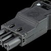 92.931.5053.1 Socket, 3-pin, black, screw connection