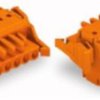 Socket header, 3 pole, pitch 5.08 mm, angled, orange, 231-2303/037-000
