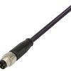 Sensor actuator cable, M8-cable plug, straight to open end, 3 pole, 3 m, PUR, black, 21348000388030