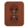 LIZA Gniazdo podwójne z uziemieniem brązowy 4GPT-2z KARLIK
