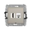ICON Gniazdo pojedyncze HDMI 2.1 8K i gniazdo komputerowe pojedyncze 1xRJ45 kat 6A 8 stykowe bez pola opisowego taupe 60IGHKBO-8