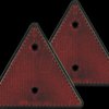 Pendant - reflector, triangular, red, set of 2