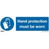Worksafe SS6V10 Safety Sign Hand Protection Must Be Worn - Self-Ad Vinyl PK10