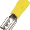 Konektor żeński, częściowa izolacja PCW, tulejam 6.3x0.8 mm, 4-6 mm2, żółty