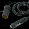 16559 KFZ - Cigarette lighter plug on socket, spiral cable, 3m