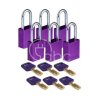 Kłódka bezpieczeństwa LOTO SafeKey, aluminiowa, szekla 38 mm, fioletowa (6...
