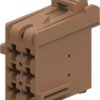 Socket, unequipped, 6 pole, straight, 3 rows, brown, 1-965640-2