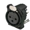 XLR panel socket, 3 pole, gold-plated, NC3FBV2-B